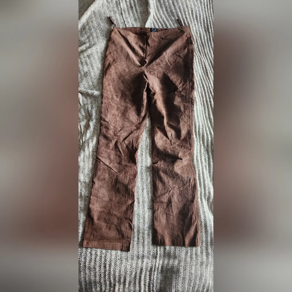 XOXO Brown Suede Pants - Picture 1 of 7